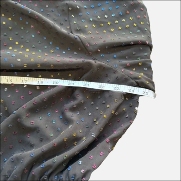ModCloth L/S Rainbow Dots Semi Sheer Black Whimsigoth Witch Midi Dress (Size 2X) - Picture 12 of 16